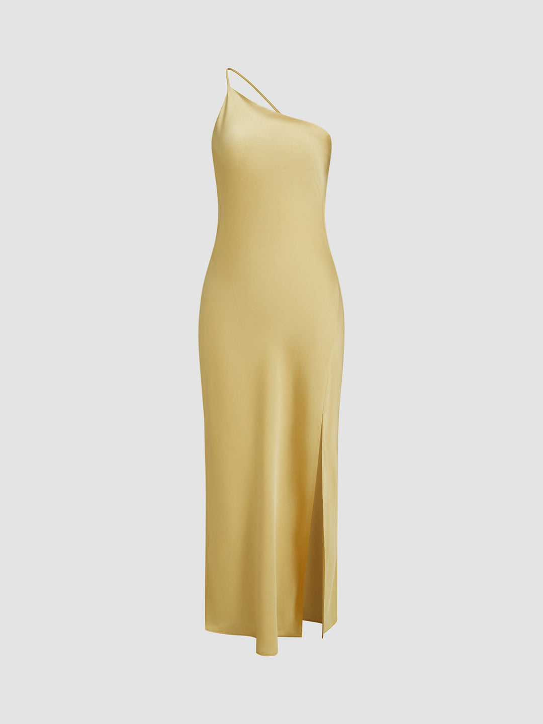 Open Back Satin Wedding Guest Maxi Dress