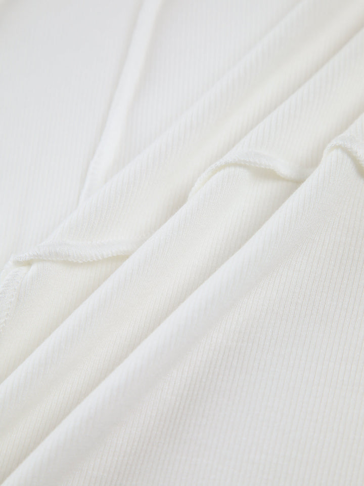 Fitted Long Sleeve Top with Raised Seam Detailing