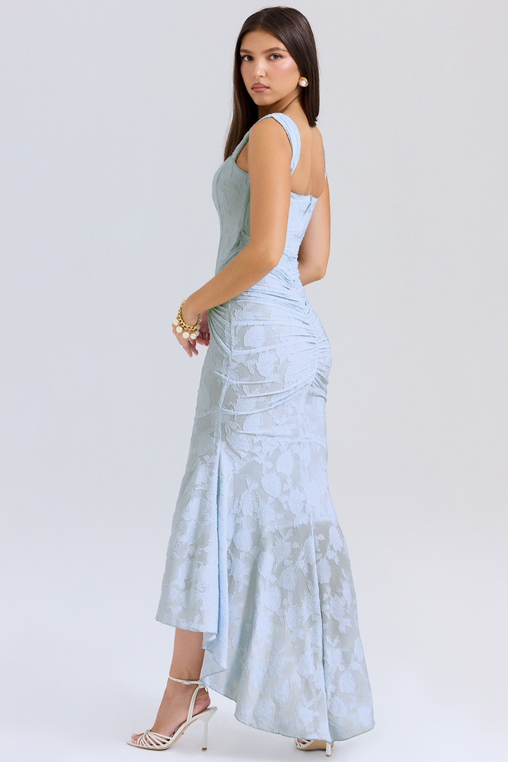 Lace Corset Wedding Guest Maxi Dress