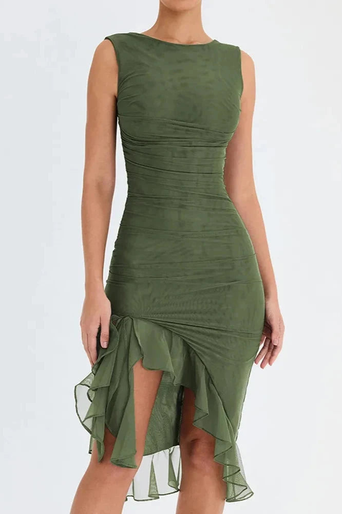 Charlotte Short Sleeve Party Midi Dress