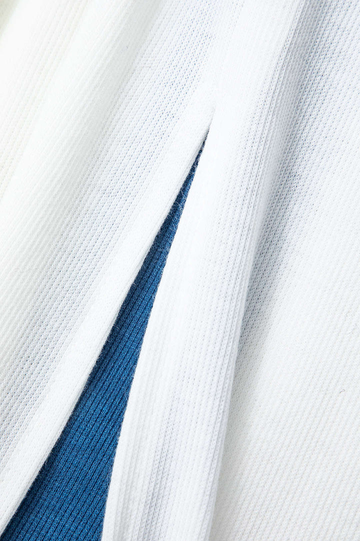 Colorblock V-Neck Ribbed Cocktail Maxi Dress
