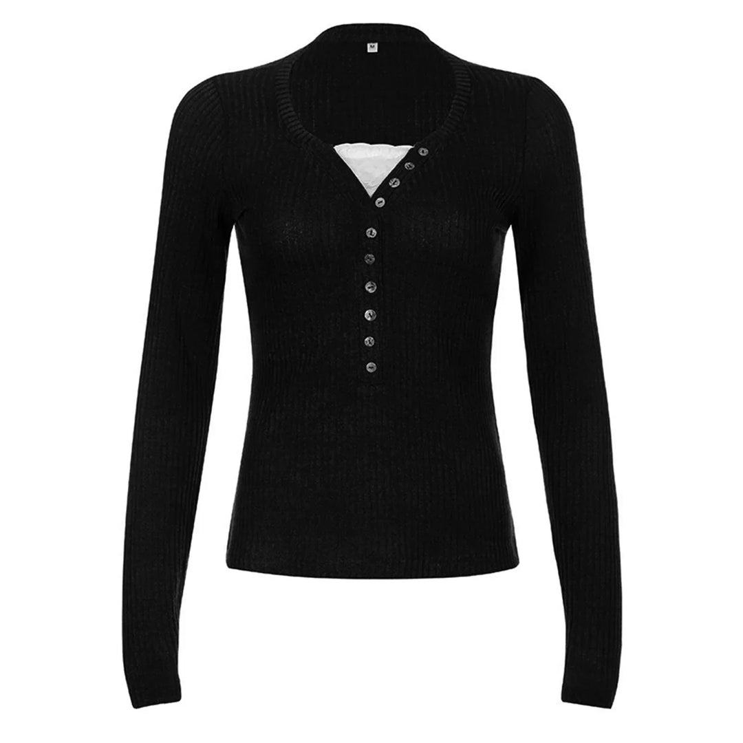Slim Fit Long Sleeve Knit Top