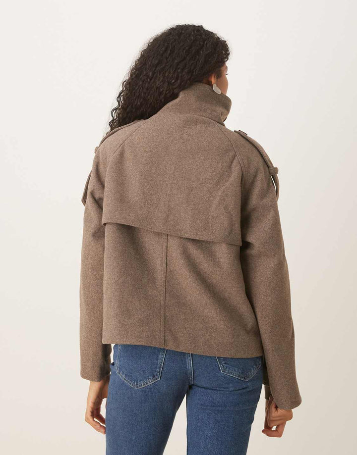 Women's Double-Breasted Cropped Coat