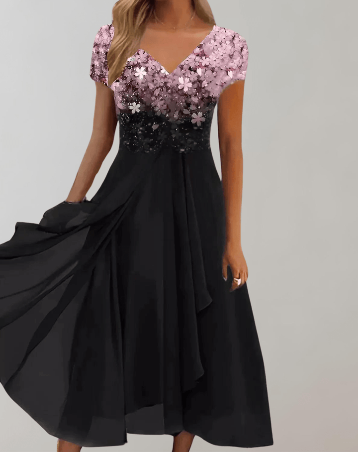 Elegant Women's Cocktail Midi Dress