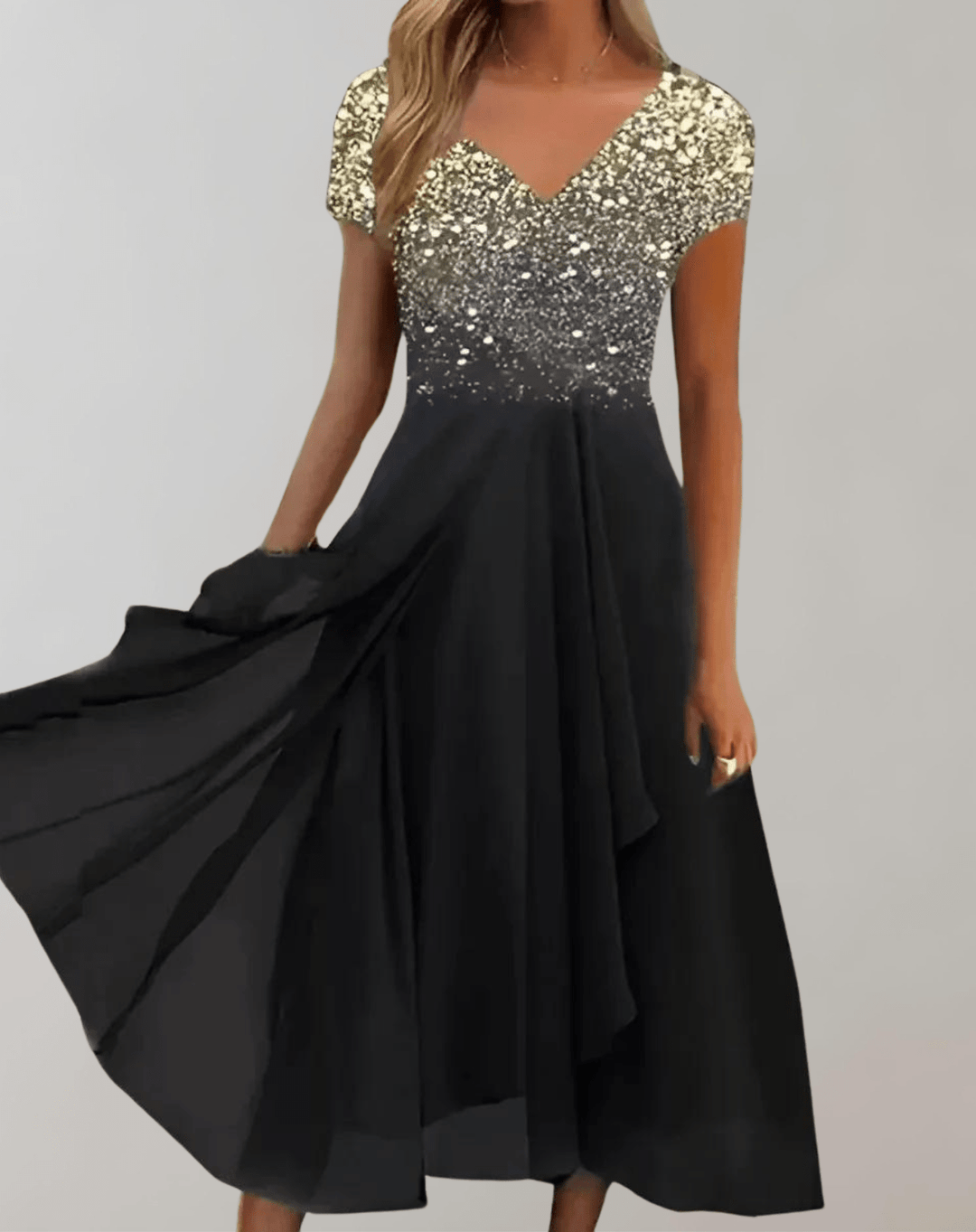 Elegant Women's Cocktail Midi Dress