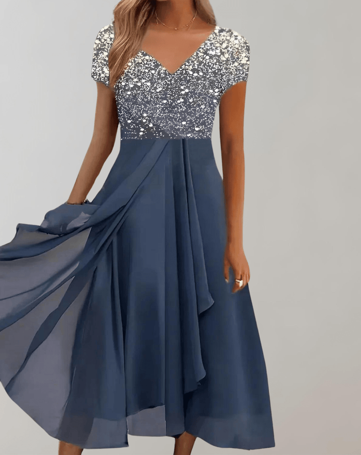 Elegant Women's Cocktail Midi Dress