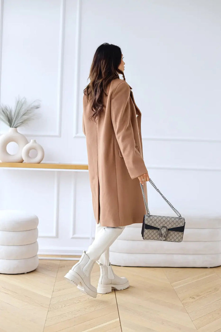 Women's Double-breasted Long Wool Coat