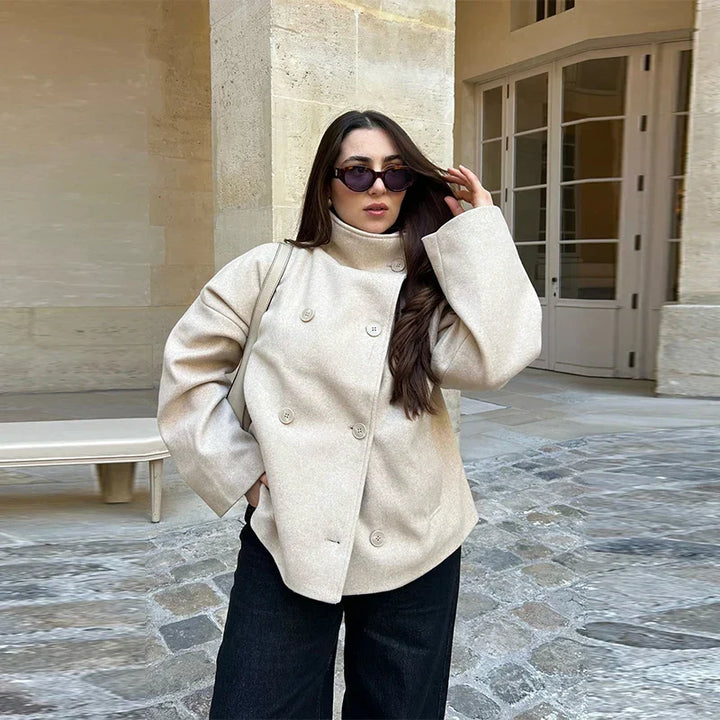 Stand Collar Women's Pea Coat