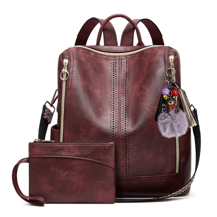 Luxury Leather 2-in-1 Convertible Backpack + Free Pouch